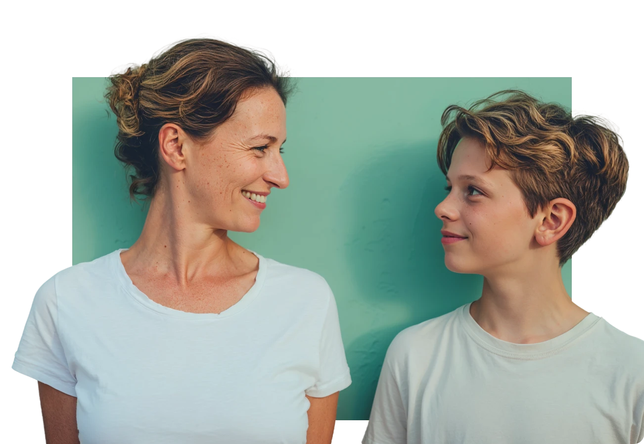 [ALT: Parent and teenager in a warm, natural setting]